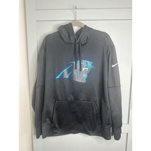 NIKE Therma-FIT NFL Carolina Panthers Men's Hoodie Football Kangaroo Pouch Sz XL